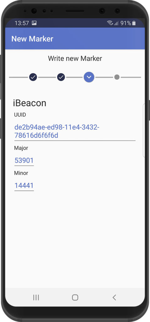 Getting beacon IDs using the xamoom service app